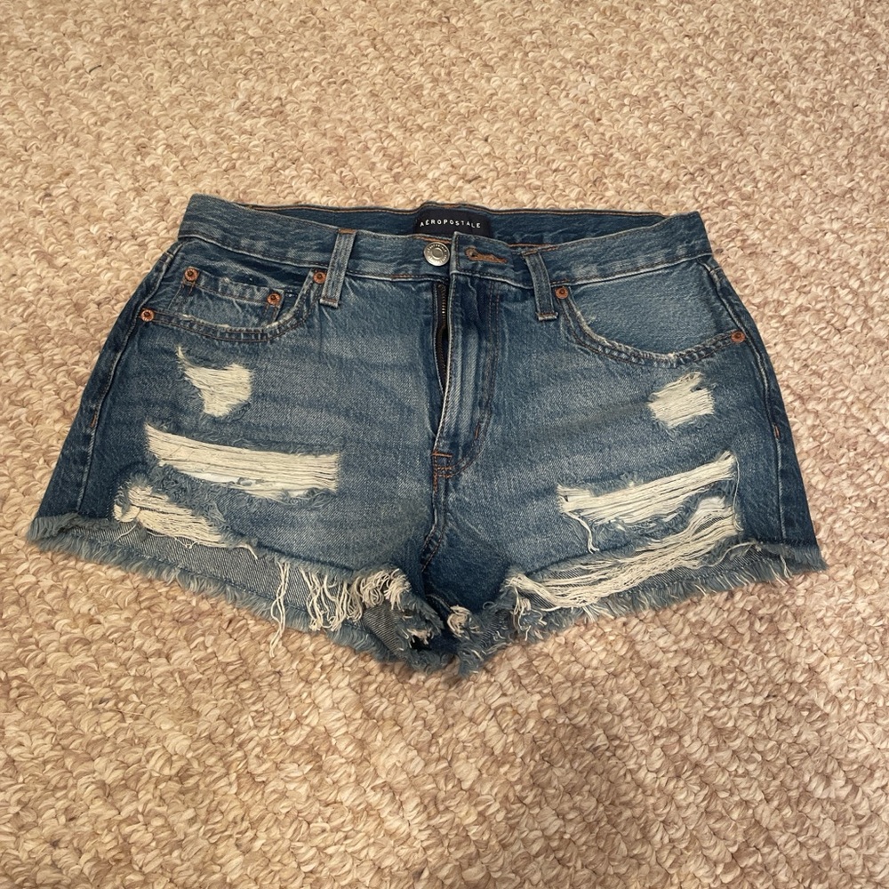Aeropostale Ripped Blue Jean Shorts